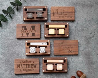 Groomsmen Cufflinks Tie Clip Personalized, Groomsmen Gifts, Engraved Cufflink Best Man Gift, Groomsmen Proposal, Custom Cuff Links