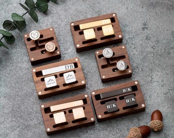 Groomsmen Cufflinks, Groomsmen Gifts, Personalized Cufflinks for Men, Best Man Gift, Groomsman Proposal, Custom Tie Clip Set