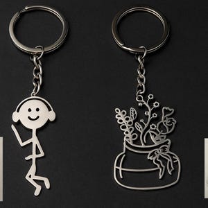 Llavero con dibujo infantil personalizado, joyería artística infantil personalizada, regalo único para mamá, papá, maestra, abuela, recuerdo de escritura a mano personalizado.