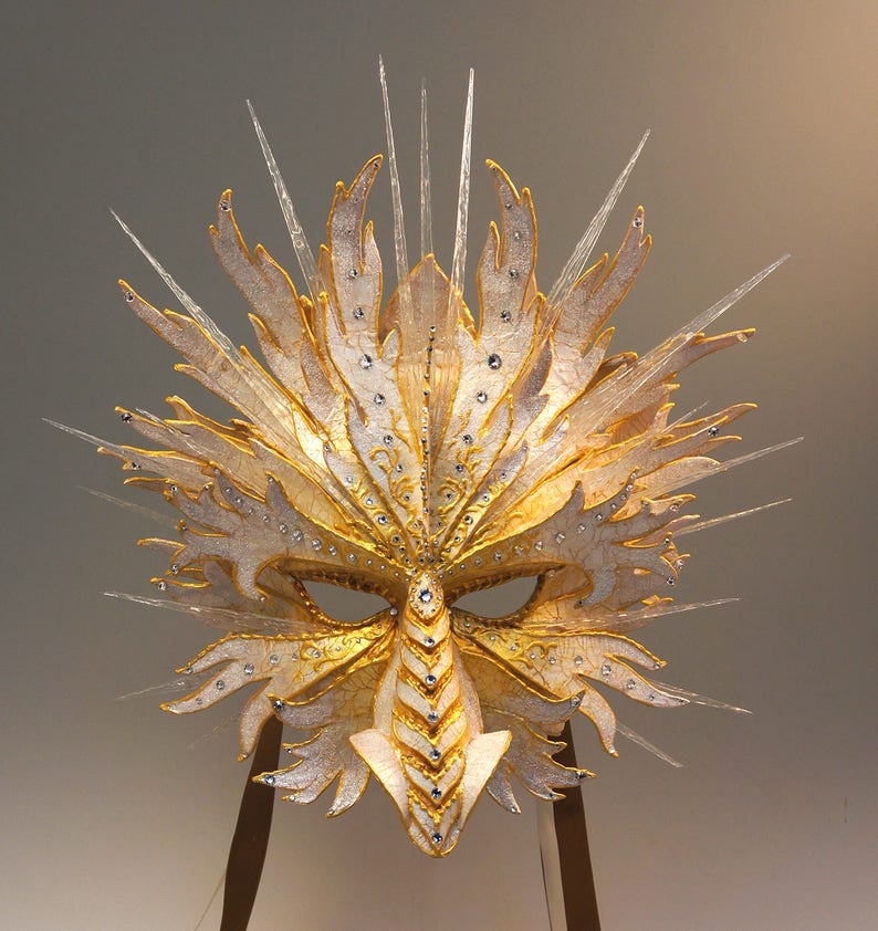 White Dragon Mask OUT OF Stock/made to Order Etsy