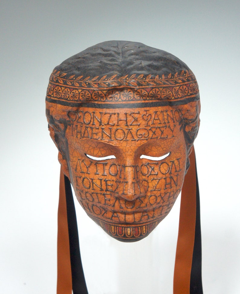 Seikilos Greek Vase Mask MADE-TO-ORDER/ Out-of-Stock image 1