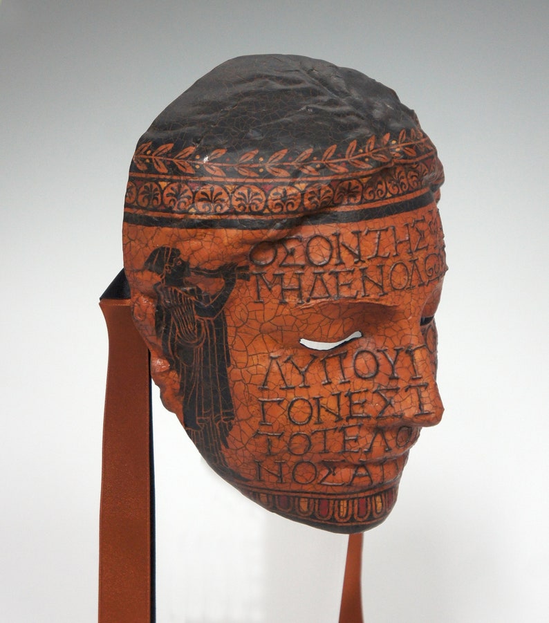 Seikilos Greek Vase Mask MADE-TO-ORDER/ Out-of-Stock image 2