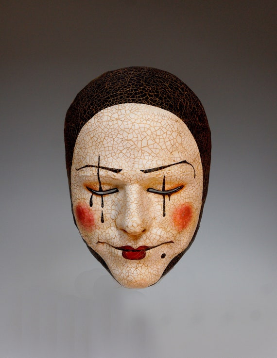 Perforación presión víctima Máscara Pierrot Agotado/Hecho a pedido - Etsy España