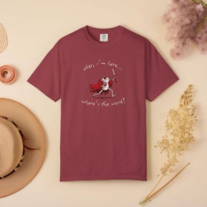 Funny Frog Warrior Comfort Colors T-Shirt, Quirky Meme Graphic Tee, Red Cloak Sword Frog Shirt, Retro Aesthetic Gift for Him Her