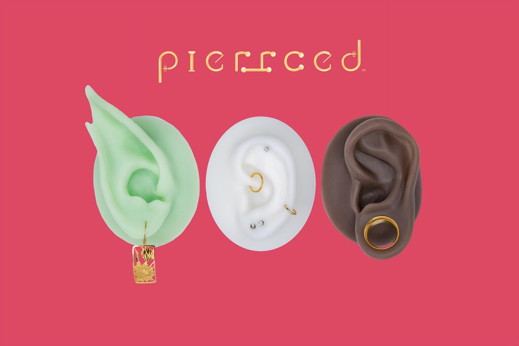 Modello Orecchio In Silicone Per Piercing (Marrone Chiaro, 6,3x4 Cm) - Pratica E Esposizione Gioielli