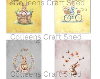 Digital Download, Printable, Decoupage, Craft Supplies, Bunny's, Spring , Easter, Rabbit, Vintage