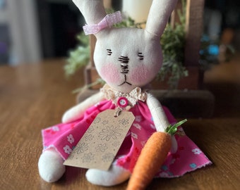 Bunny Spring Easter Pink OOAK Handmade