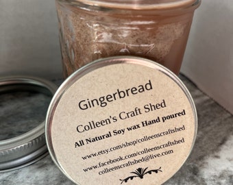 Gingerbread Candle All Natural Soy Wax Handpoured Handmade Candle Gift Giving