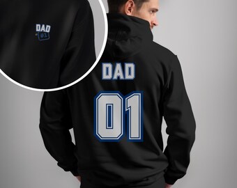 Number One Dad Pullover Hoodie, Jersey Style