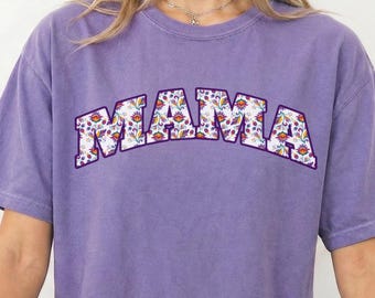 Floral Mama Shirt, Colorful Boho Mom Tee, Mother's Day Gift, Comfort Colors Tshirt