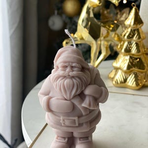 Christmas Santa Candle: Soy Wax Holiday Home Decor