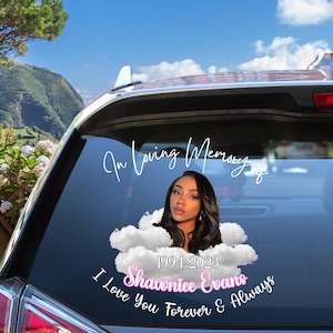 Photo Memorial Decal, In Memory Of Sticker, Loss of Loved One Car Decal, Personalized Gift, Custom Decal, Memorial Portrait.