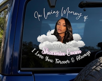 Photo Memorial Decal, In Memory Of Sticker, Loss of Loved One Car Decal, Personalized Gift, Custom Decal, Memorial Portrait.