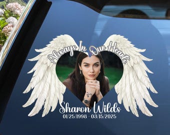 Custom Photo Memorial Decal | Personalized In Loving Memory Sticker | Car Window Vinyl Remembrance Tribute Keepsake