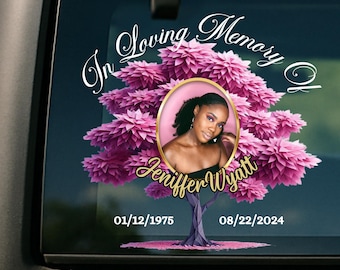 Custom Photo Memorial Decal | Personalized In Loving Memory Sticker | Car Window Vinyl Remembrance Tribute Keepsake