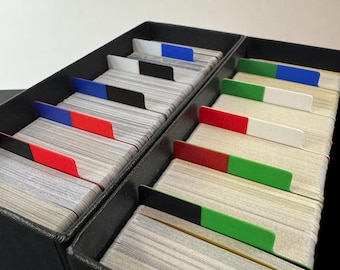 Séparateurs de cartes à collectionner (verticaux) pour organiseur de rangement de cartes, imprimés en 3D - Combinaison bicolore multicolore Magic The Gathering MTG