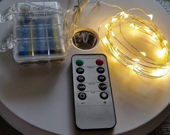 One Set of Custom Made Battery Operated LED Fairy Lights with Remote