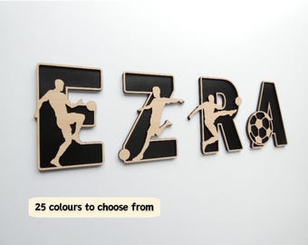 Football Wooden Letters Name Sign | Kids Bedroom Decor