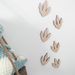 Dinosaur Footprints Wall Decor | Beech Veneer wooden Nursery Art