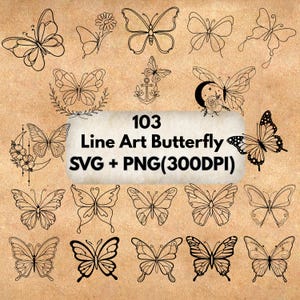 Butterfly tattoo SVG & PNG files bundle for Cricut, monarch butterfly clipart PNG, laser cut files, digital download