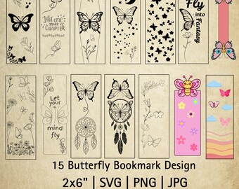 Bookmark SVG Bundle Cricut Template Laser Engraving Pattern Digital Cutting File Reading Book Marker