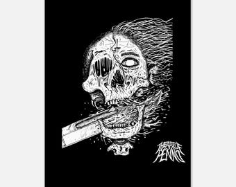 Death Metal Jaw Splitter Art Print - The Art Of Penno