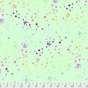 Fairy Dust in Mint, True colors by Tula pink, Free Sprit Fabrics
