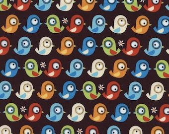 Birds Organic in Brown, Organic cotton, Timeless treasures Fabrics