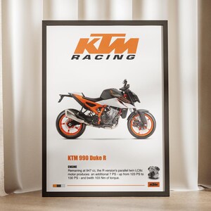 Ktm 990 Duke R Digital Poster - Wall Art - Wall Poster Bike - Motorcycle Poster - Great Gift for Motorcycle Lovers - Wall Decor-Retro Poster