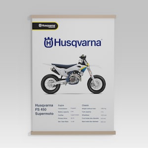 Husqvarna FS-450 Poster | Printable Digital Poster | Supermoto | Motorcycle Poster | Budget Friendly | Gift for Motorcycle Owners