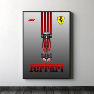 Ferrari F1 Car Poster | Formula 1 Poster | Formula 1 Digital Printable Poster | High Quality | Budget Friendly | Gift for F1 Lovers |Ferrari