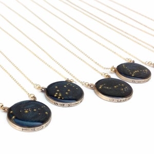 Collier Constellation en or Ciel nocturne | Collier zodiaque en or personnalisé | Bijoux du zodiaque | Bijoux célestes | Cadeaux du zodiaque