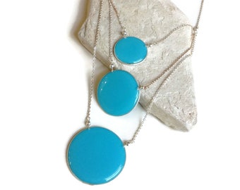 Turquoise Three Circle Necklace | Three Strand Necklace | Aegean Three Tier Bib Necklace | Carla De La Cruz Jewelry | Statement Necklace