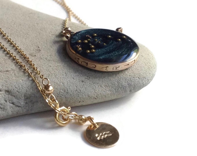 Gold Aquarius Constellation Necklace: Night Sky Zodiac Jewelry