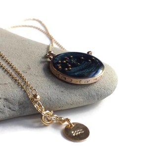 Gold Aquarius Necklace Night Sky | Aquarius Constellation Necklace | Aquarius Zodiac Necklace | Astrology Necklace | Aquarius Gifts