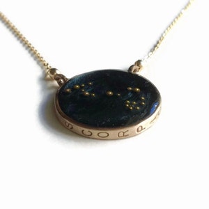 Gold Scorpio Constellation Necklace Night Sky