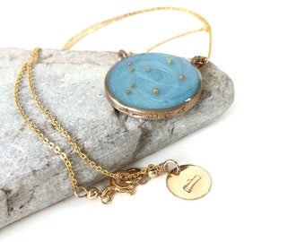 Gold Libra Constellation Necklace: Hand-Stamped Zodiac Jewelry