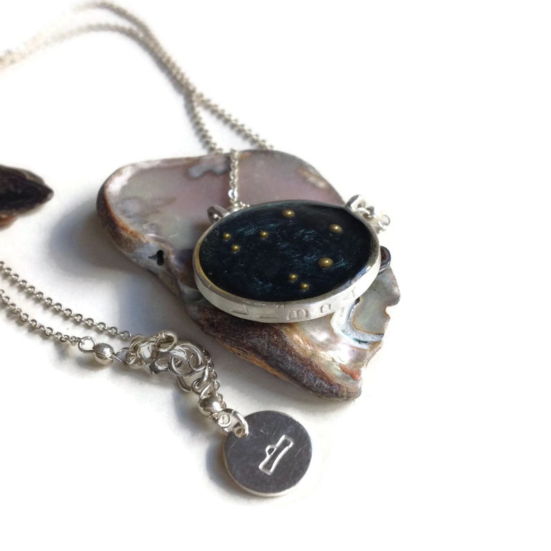 Silver Libra Constellation Necklace Night Sky Libra Gifts Libra Necklace Sterling Silver Libra Zodiac Necklace Astrology Necklace