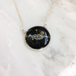 Collier personnalisé du système solaire | Collier galaxie personnalisé