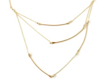 Athena Warrior Multi Strand Necklace | Layered Necklace | Asymmetrical Necklace