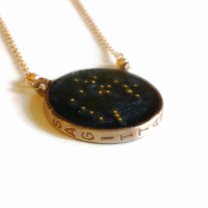 Gold Sagittarius Constellation Necklace Sagittarius Necklace Zodiac Necklace Gold Celestial Necklaces Sagittarius Gifts image 1