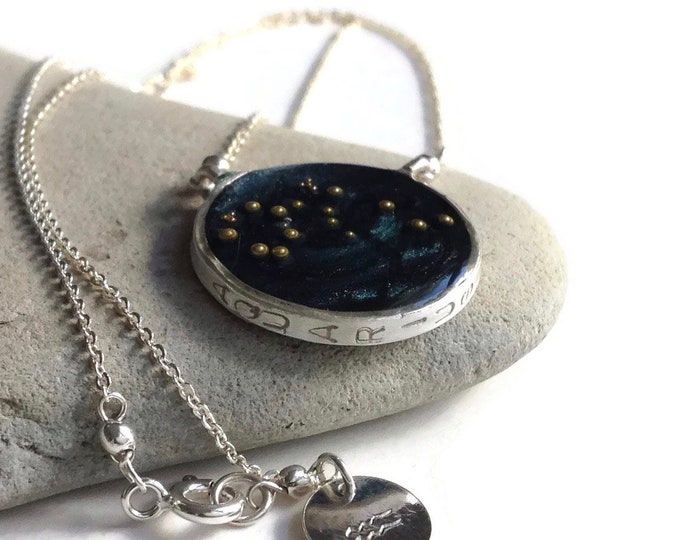 Silver Aquarius Constellation Necklace Night Sky | Aquarius Necklace | Sterling Silver Aquarius Zodiac Necklace | Aquarius Gifts