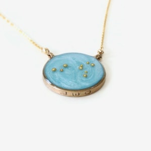 Leo Constellation Pendant Necklace Sky Blue | Sterling Silver or Gold Filled