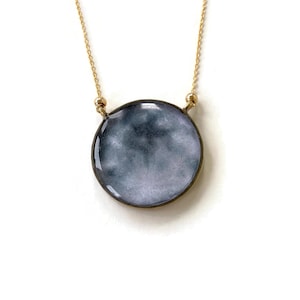 Full Moon Necklace | Lunar Necklace | Gold Moon Necklace | Sterling Silver Moon Pendant | Celestial Jewelry