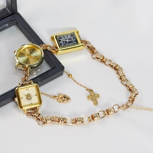 Vintage Steampunk Uhr Halskette, Uhr Halsband mit 3 Retro Uhrengesichtern & Kreuz Charms, Gothic Uhr Schmuck für Frauen, ausgefallenes Geschenk