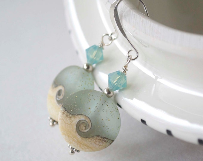 Glass Bead Earrings Seafoam Green Earrings Beach Earrings Etsy