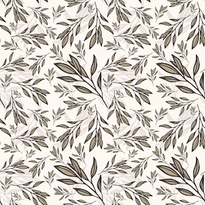 Neutral Boho Blatt Muster | Minimalistisches digitales Design