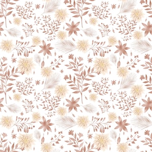 Rose Gold Floral Seamless Pattern | Chic Modern Botanical Digital Design