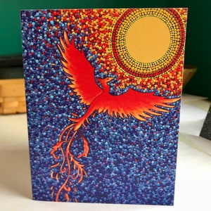 Note de dotilisme du soleil Phoenix Carte de vœux