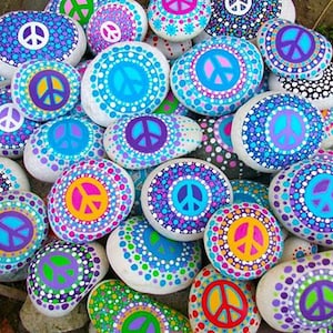 Custom Peace Rocks ~ Set of 2